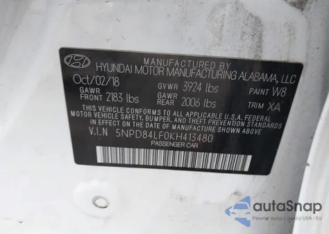 2019 Hyundai Elantra Sel из США, поврежденный, VIN 5NPD84LF0KH413480